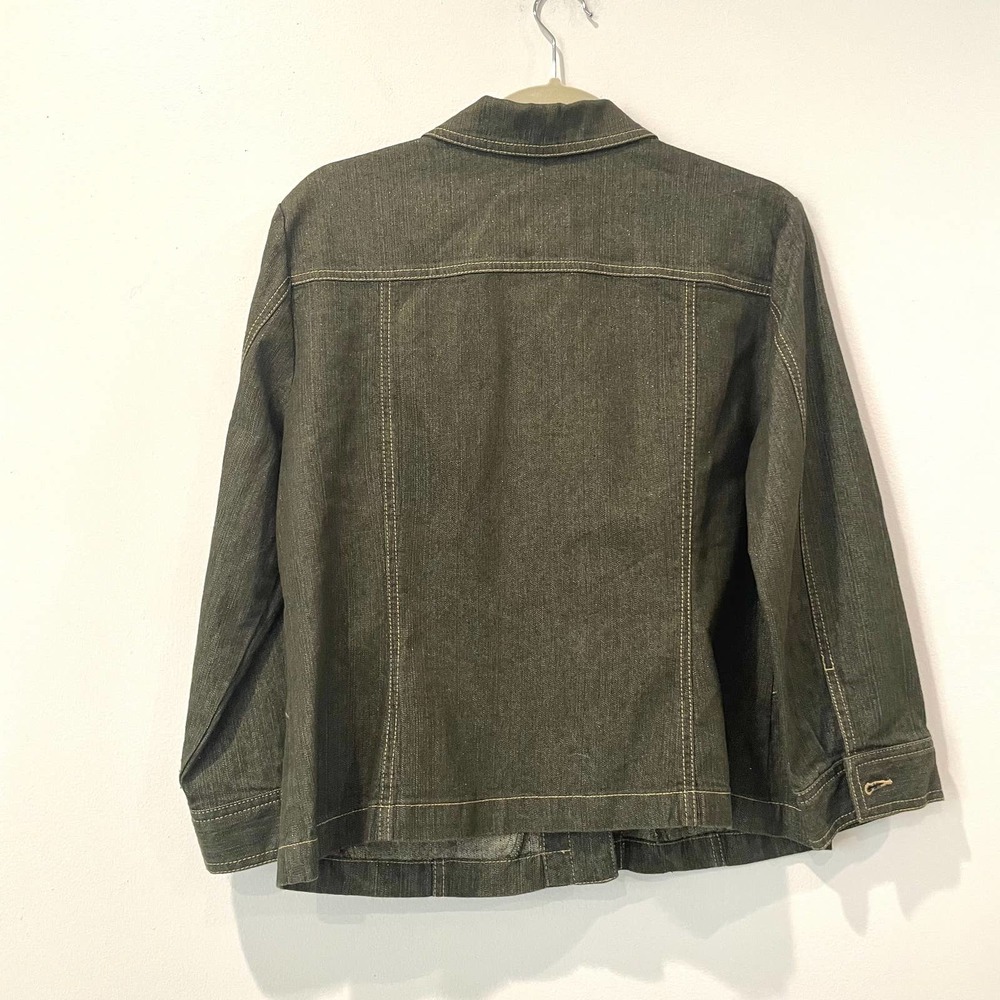 Ruby Rd. Dark Olive Snap Button Down Jacket - image 2